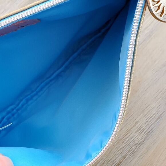 🔺️NWOT Ipsy Gold & Turquoise "Stay Golden" Multi-use Glam Bag Pouch - Picture 11 of 12